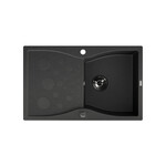 Zlew granitowy 1 komorowy MOLOKIN z ociekaczem 50x80cm z syfonem
